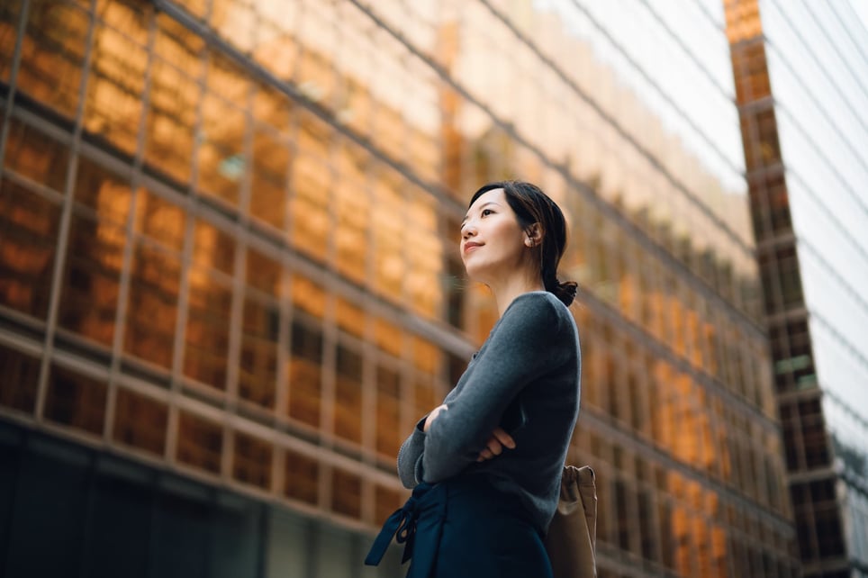 Low-angle-portrait-of-confident-woman-what-is-willpower